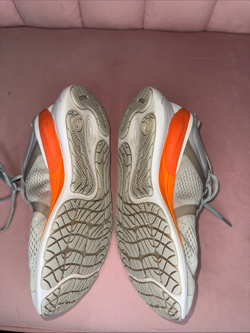 Lululemon Blissfeel Running Shoes Size 9 Vapor Highlight Orange White Sneakers - Picture 12 of 14